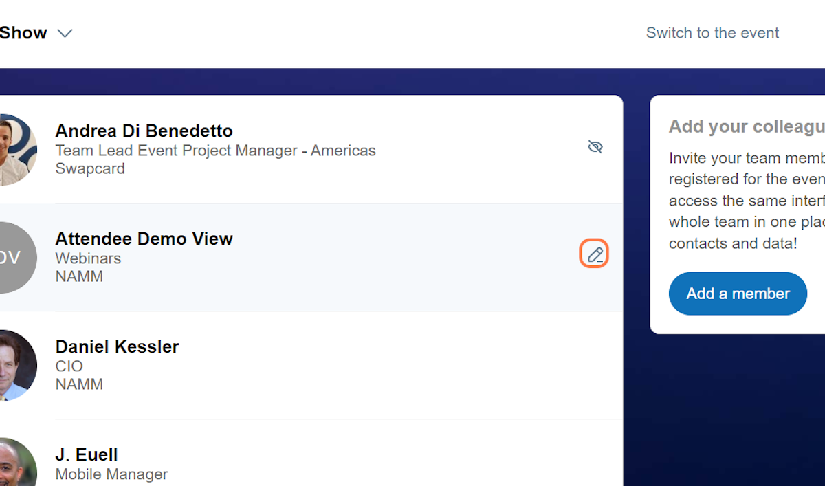 Click the pencil icon to edit the 'share contacts' setting.